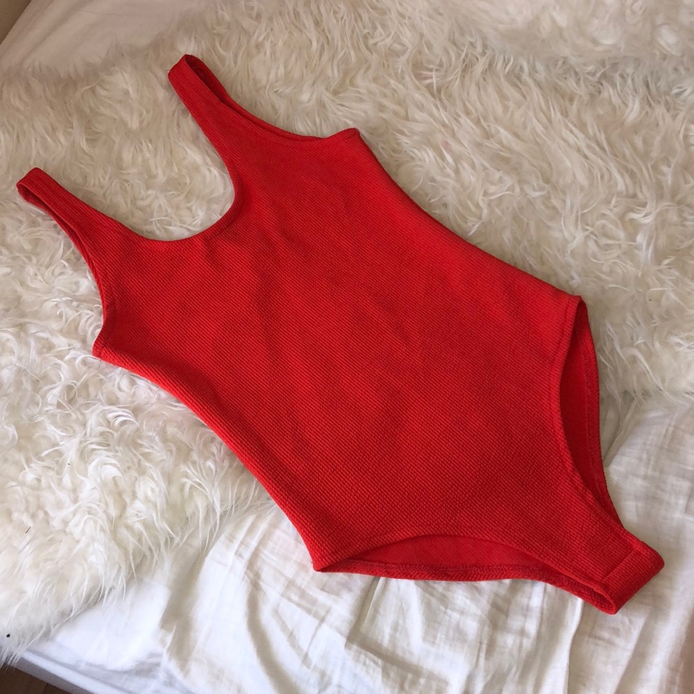 Zara red-orange body suit